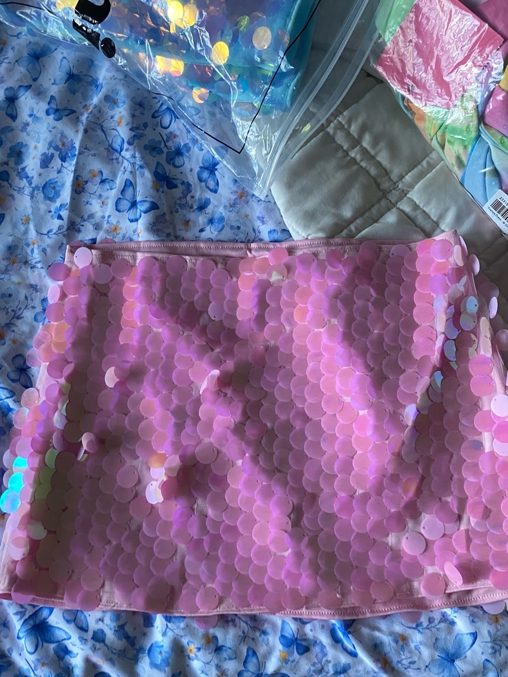 Rare and sold out Pink Sequin Mini Skirt - Women's Sparkle Skirt